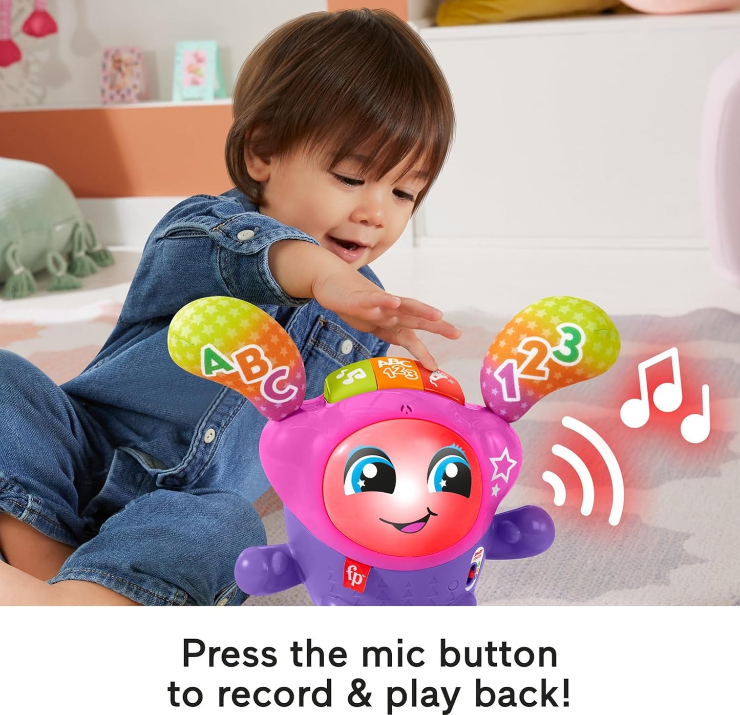 Fisher-Price Baby Toddler Learning Toy DJ Bouncin' Star with Music Lights Bouncing Action