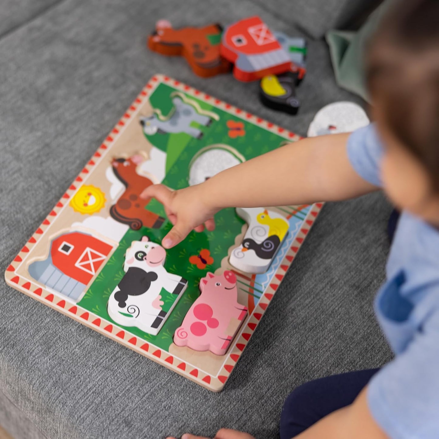 Melissa & Doug Melissa Doug Farm Wooden Chunky Puzzle 8 pcs - FSC Certified