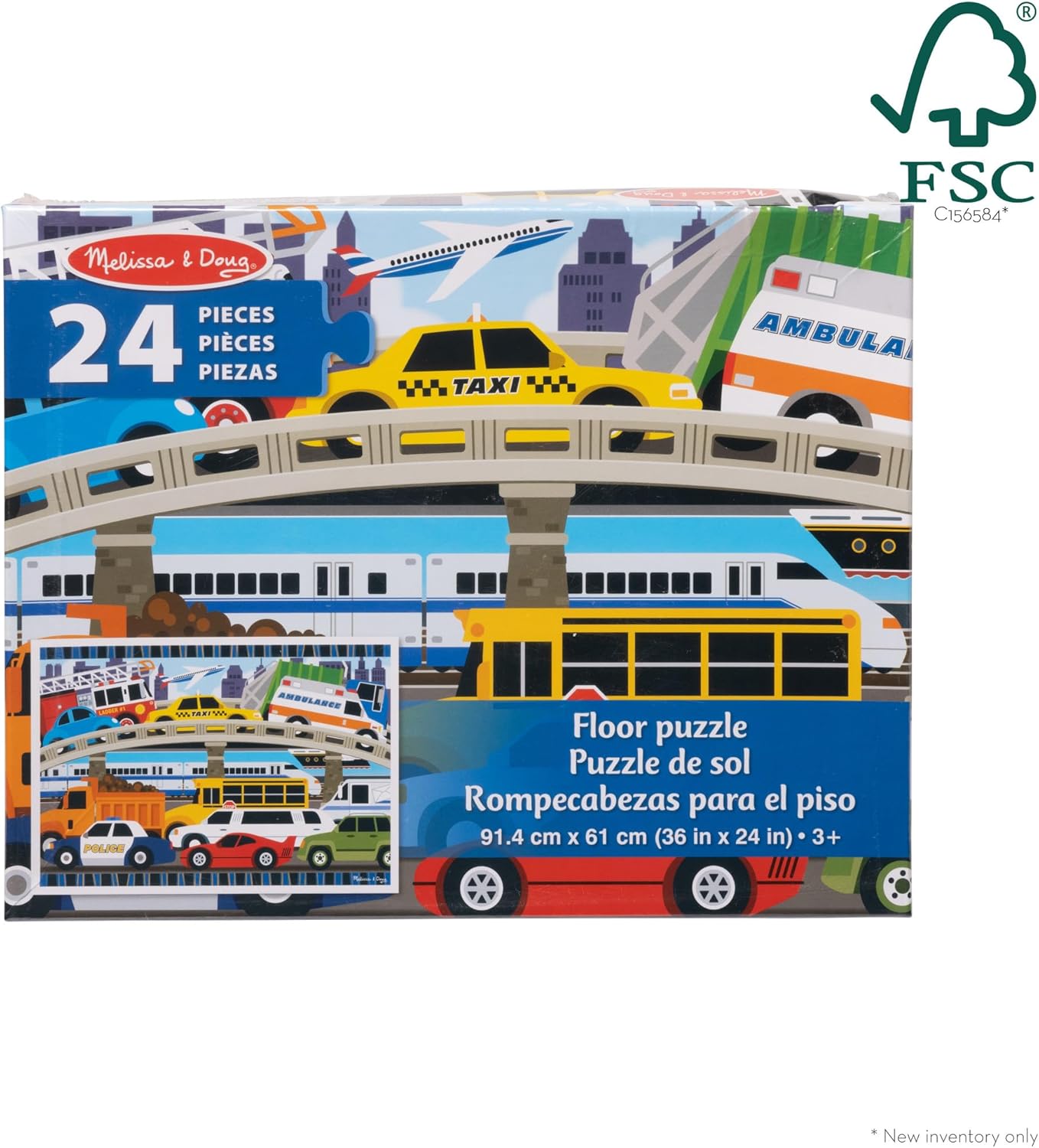Melissa & Doug Melissa Doug Traffic Jam Jumbo Jigsaw Floor Puzzle