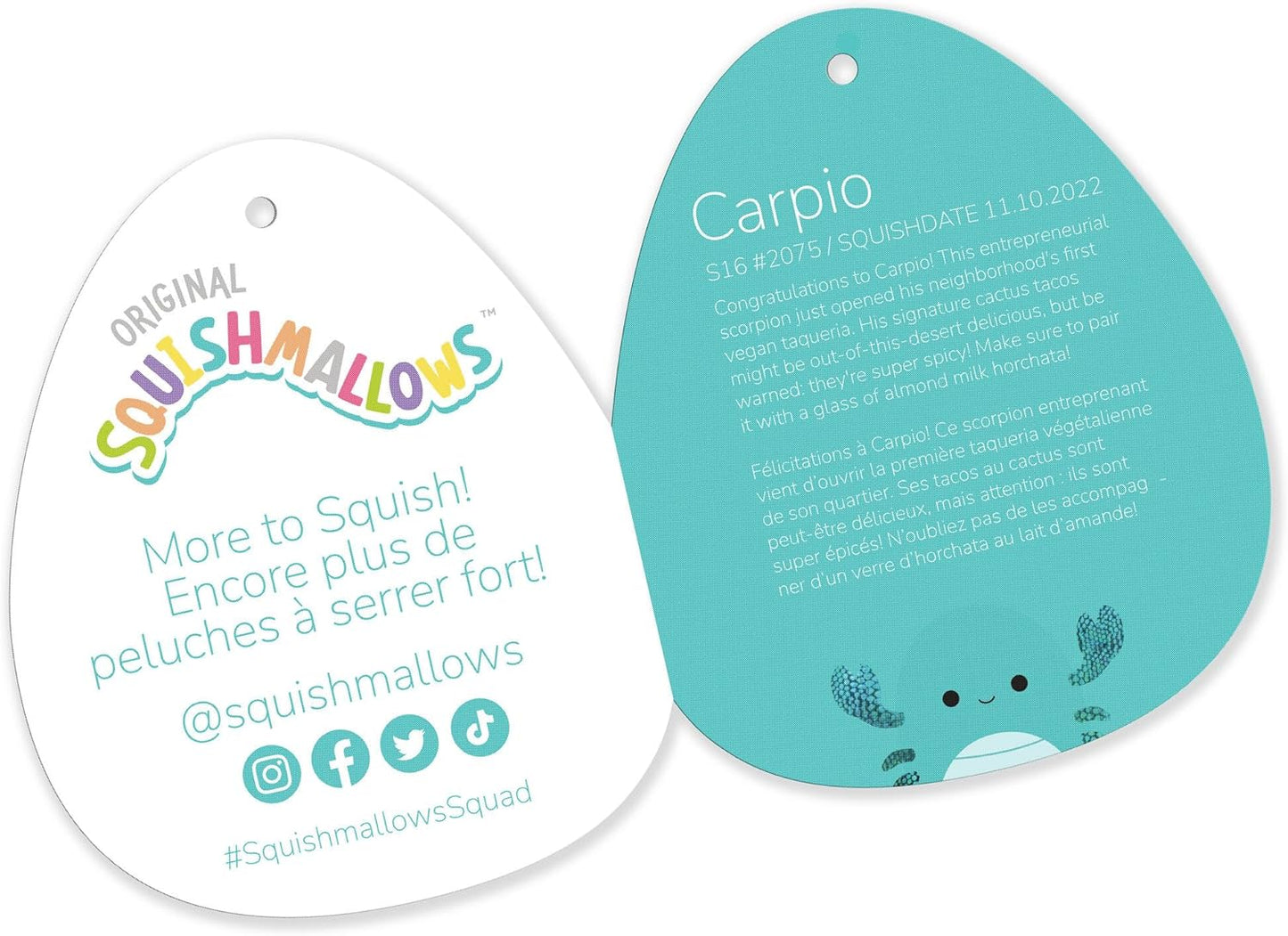 Squishmallows Original 16-Inch Carpio Teal Scorpion - Large Ultrasoft Official Jazwares Plush