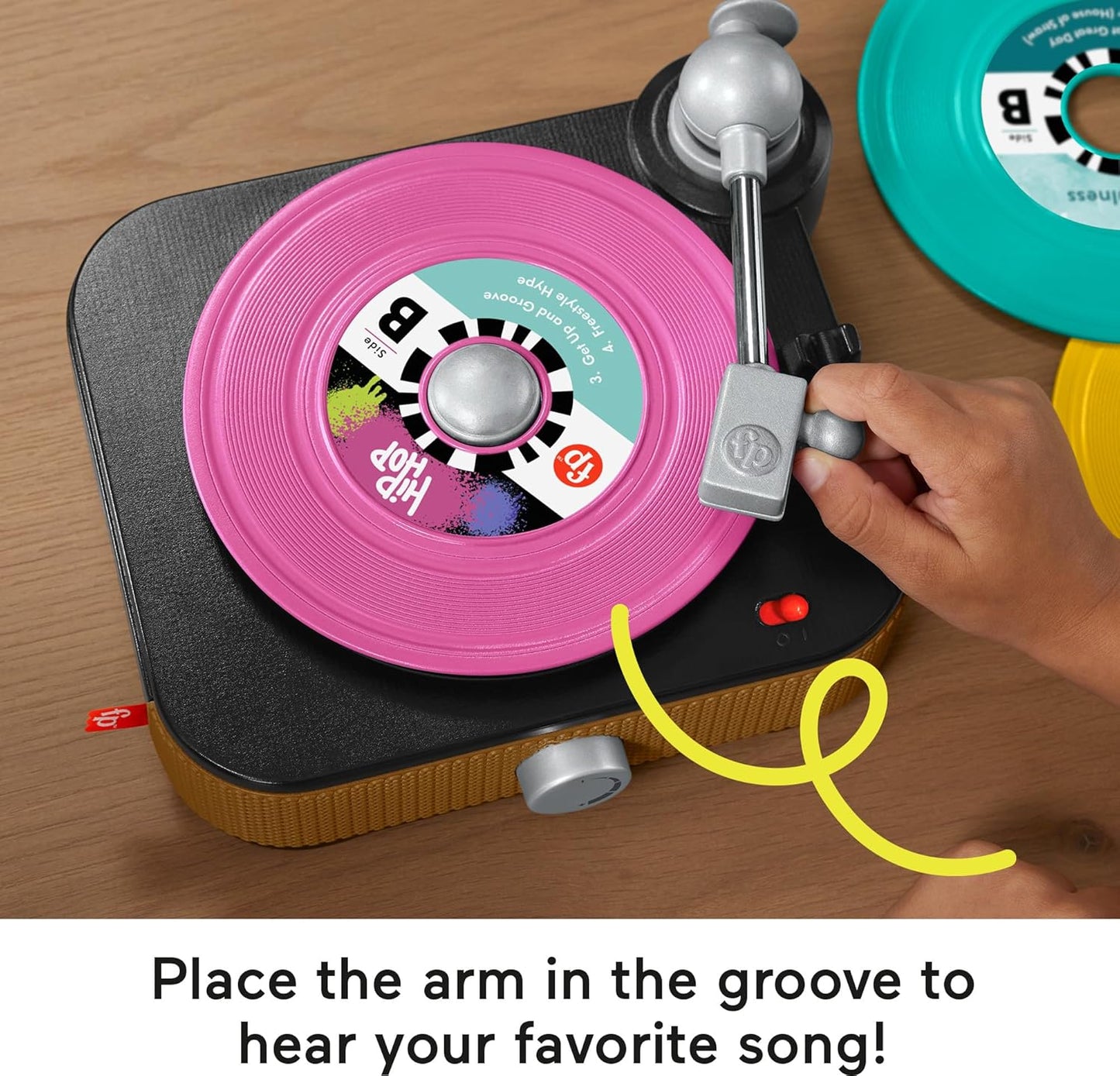 Fisher-Price Musical Toy Rockin' Record Player for Preschool Pretend Play for Ages Year