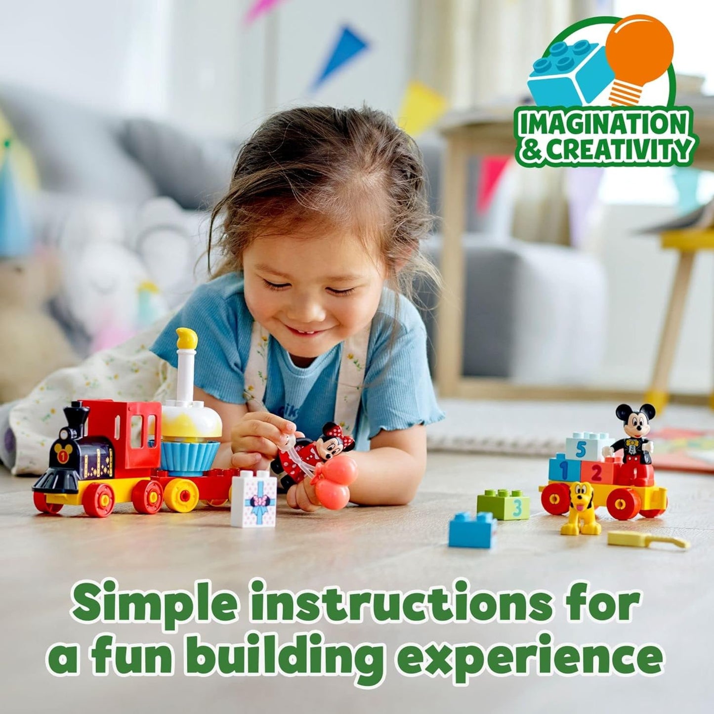 LEGO DUPLO Disney Mickey Minnie Mouse Birthday Train - Building for Toddlers with Number