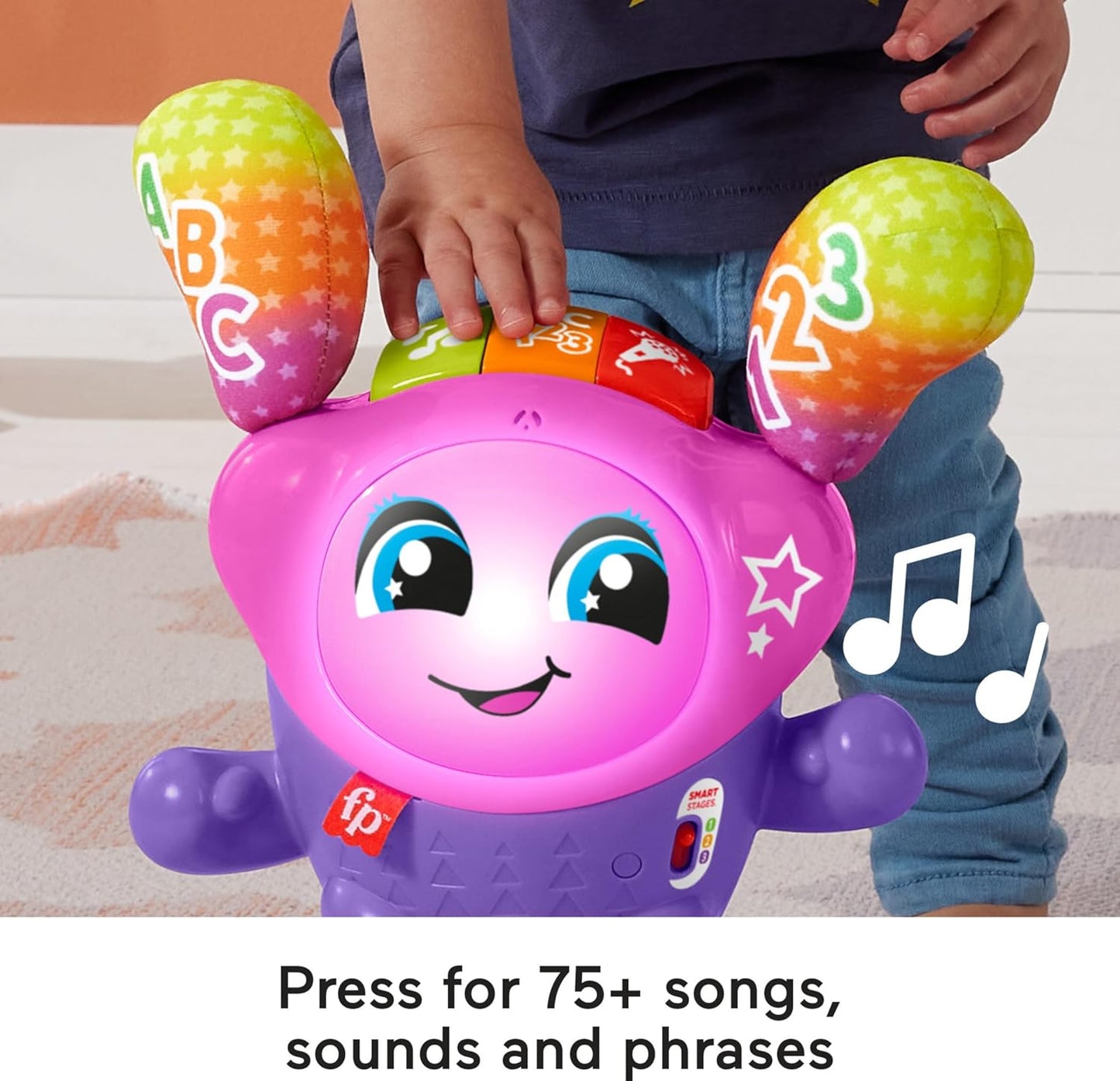 Fisher-Price Baby Toddler Learning Toy DJ Bouncin' Star with Music Lights Bouncing Action