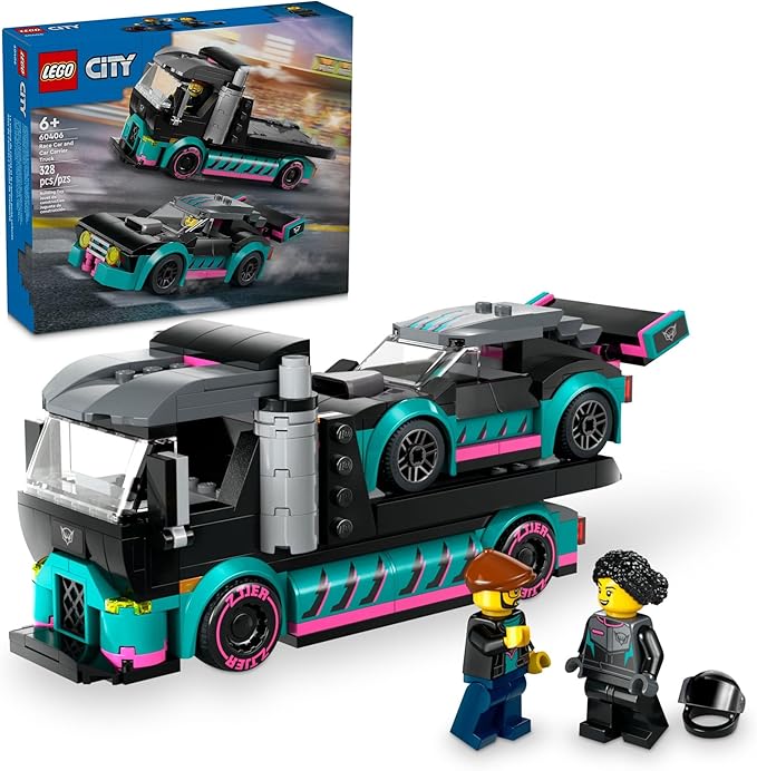 LEGO City Race Car and Car Carrier Truck Toy Playset
