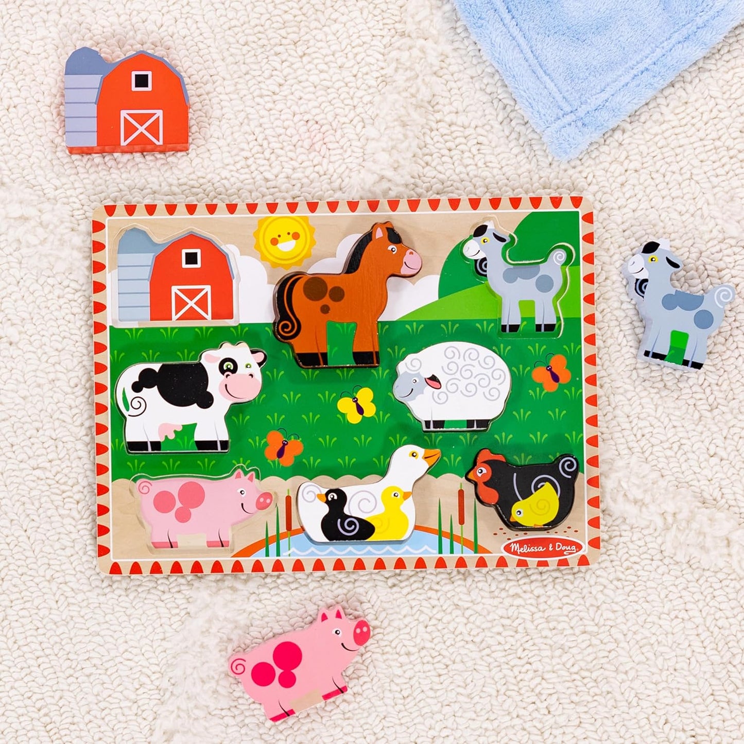 Melissa & Doug Melissa Doug Farm Wooden Chunky Puzzle 8 pcs - FSC Certified