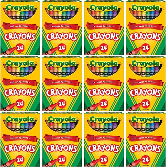 Crayola Crayons Bulk 12 Packs of 24 Count Crayons School Supplies Assorted Colors