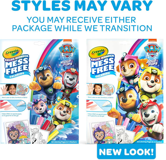 Crayola PAW Patrol Aqua Pups Color Wonder Coloring Set Mess Free Coloring Pages for
