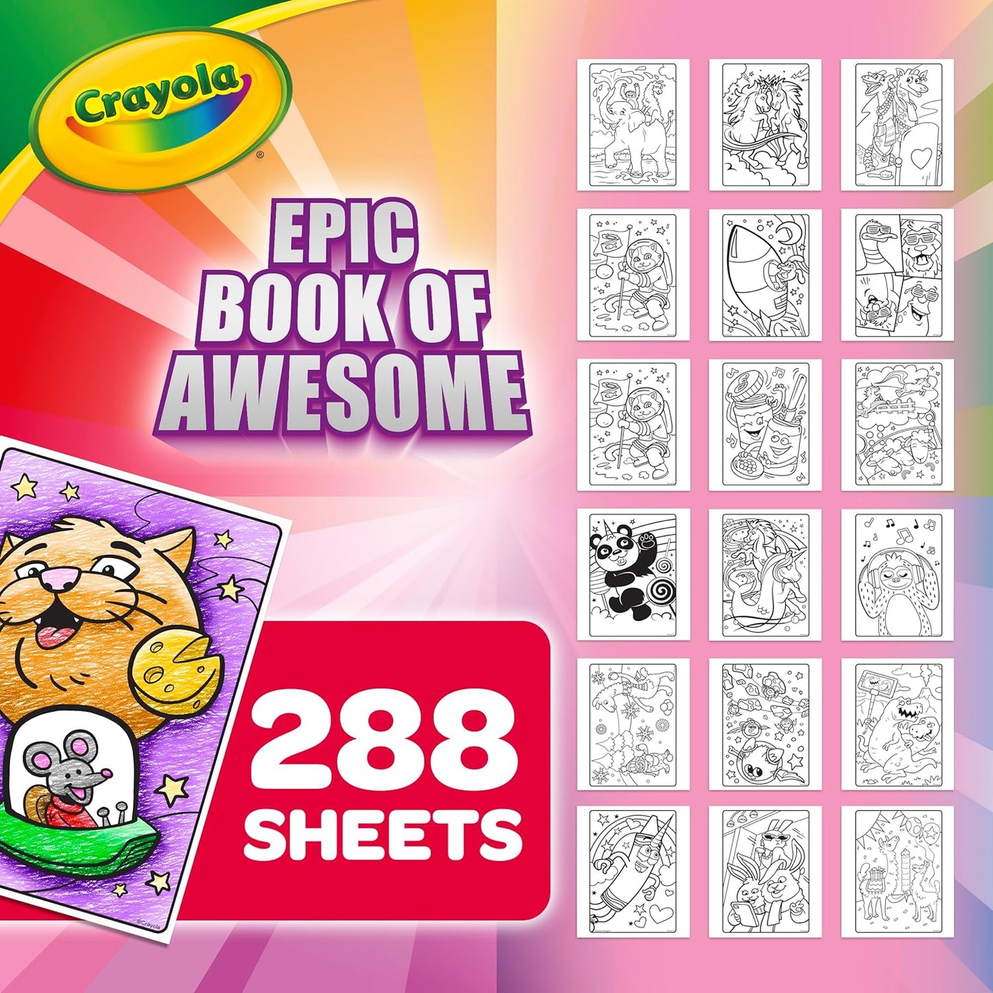 Crayola Coloring Book Big Book of Animal Pals 288 Coloring Pages Age 3 4 5 6