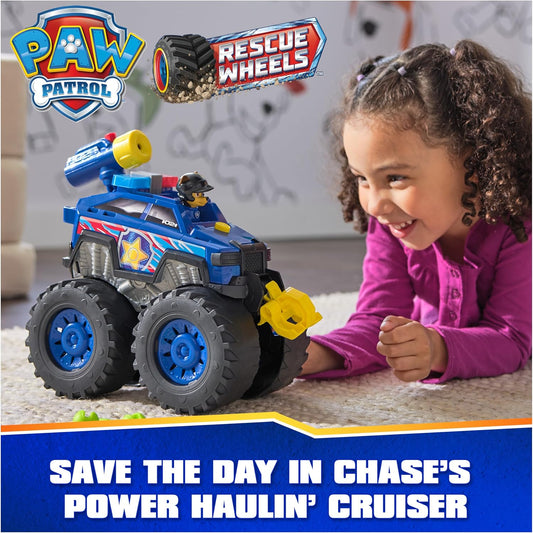 Paw Patrol Rescue Wheels Chase's Power Haulin' Cruiser Toy Truck with Launcher Motorized