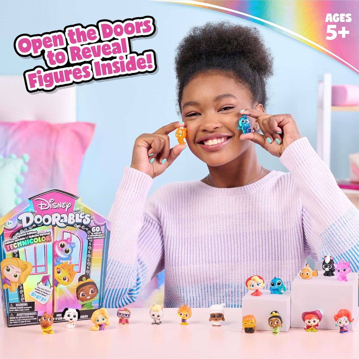 Just Play Disney Doorables Multi Peek Technicolor Takeover 1.5-inch Figurines 5-7 Figures
