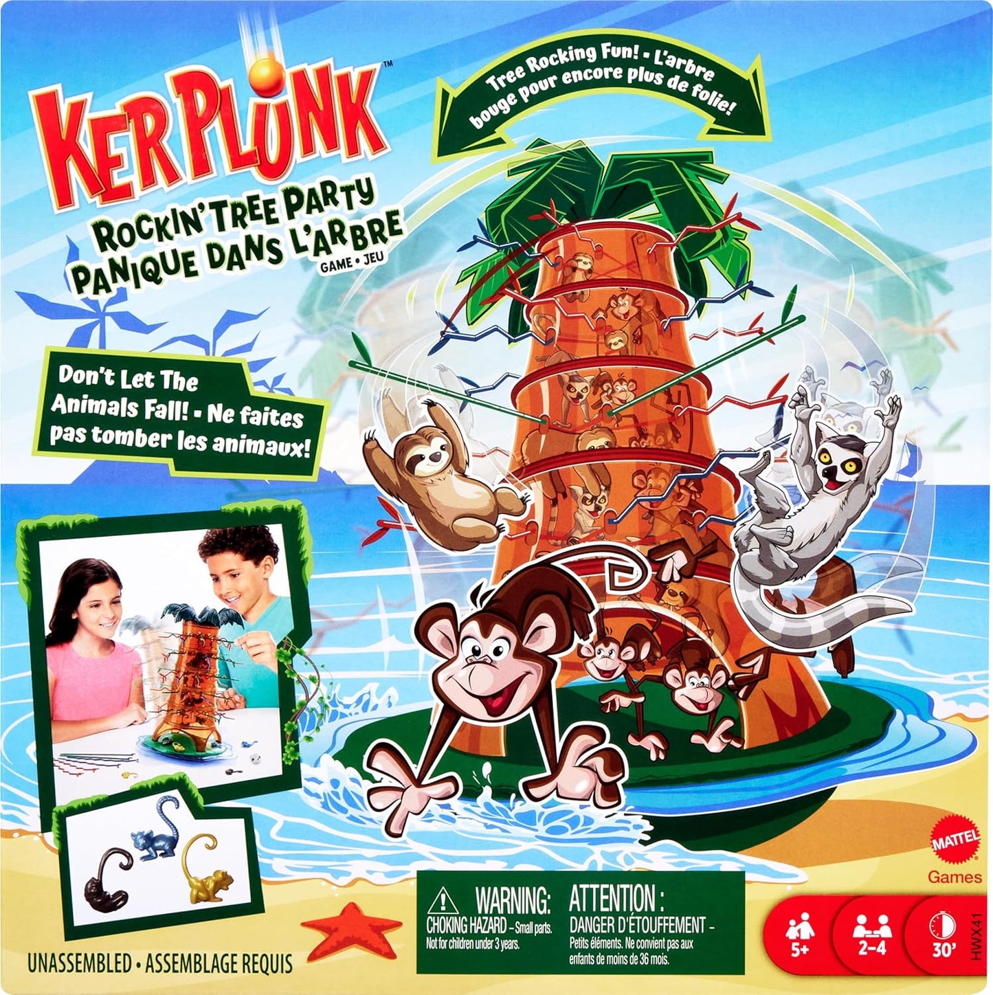 Mattel Games Mattel KerPlunk Game Easy-to-Learn Family Game for 2 to 4 Players Don't Let