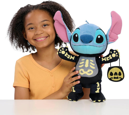 Just Play Disney Seasonal Stitch as a Skeleton Halloween Large 15-inch Plush