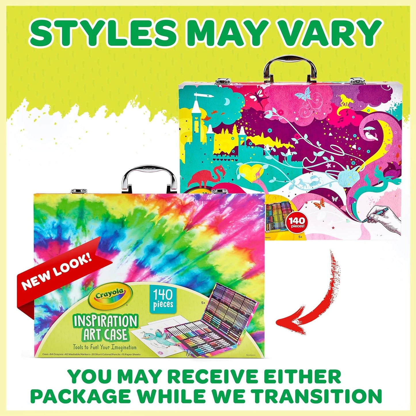 Crayola Inspiration Art Case Coloring Set - Tie-Dye 140ct Art Supplies Set For Easter