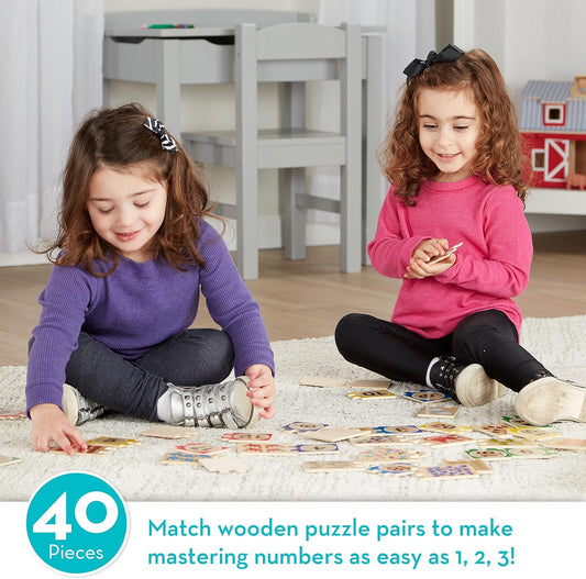 Melissa & Doug Melissa Doug Self-Correcting Wooden Number Puzzles With Storage Box 40 pcs