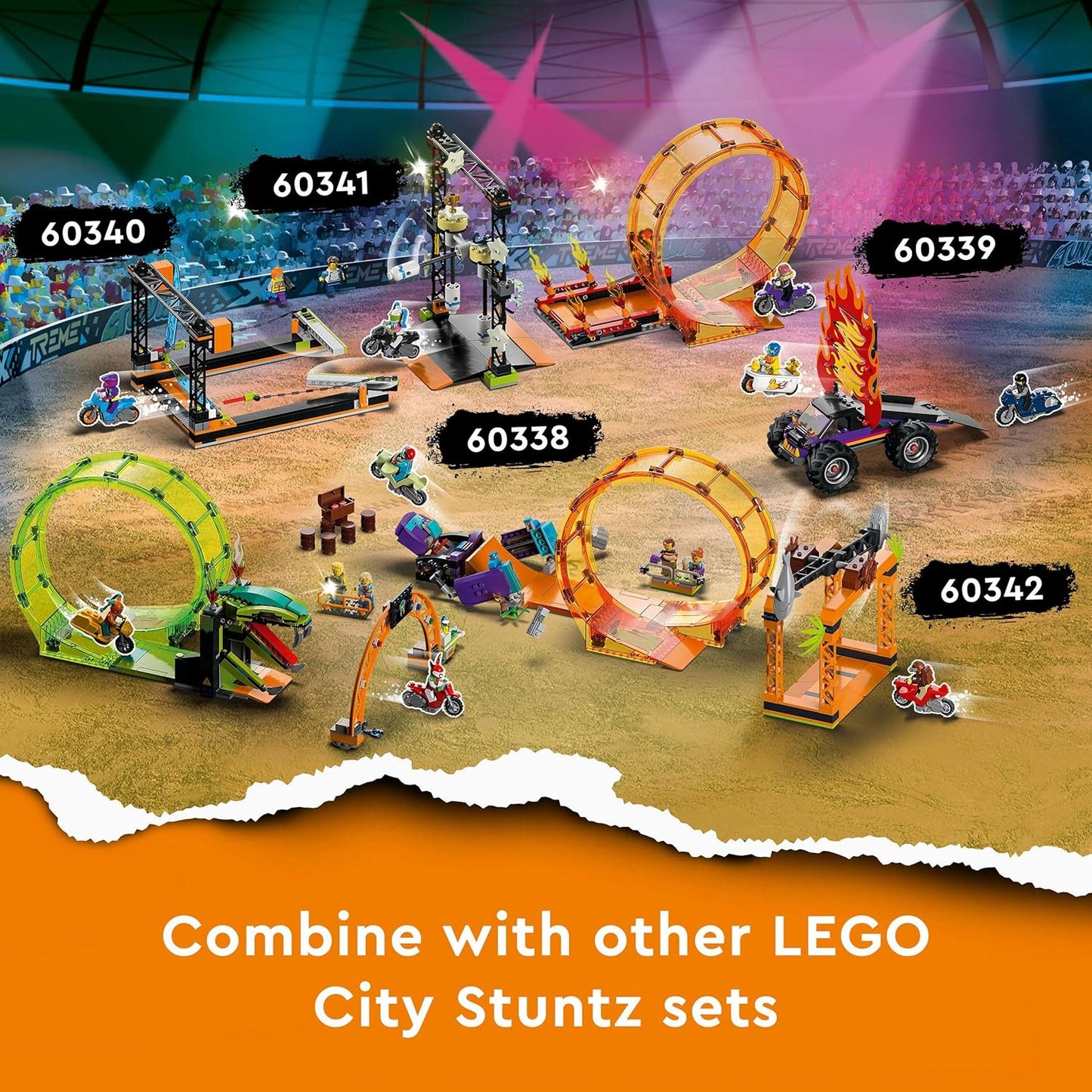 Lego City The Knockdown Stunt Challenge 60341 Building Kit Stuntz Toy for Aged 5