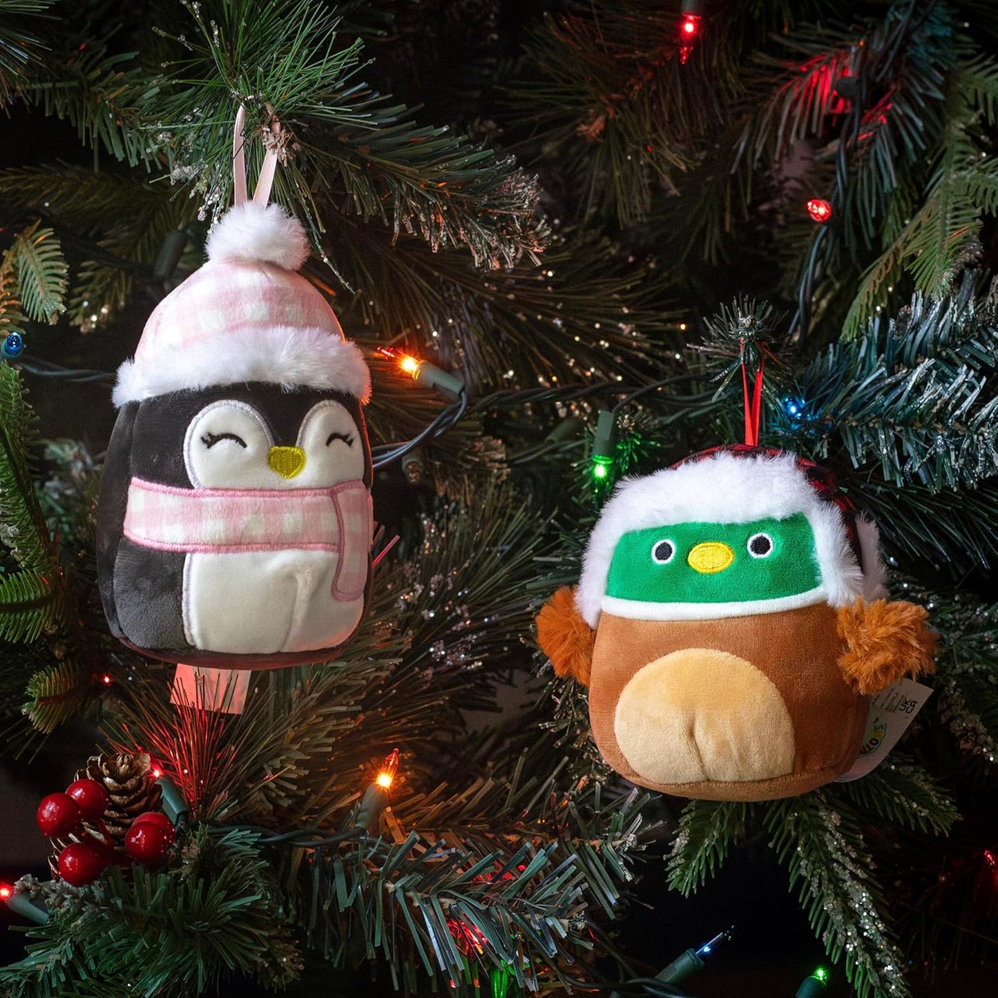 Squishmallows 4 Mini Hanging Winter Decorations 8-Pack - Official Jazwares Plush