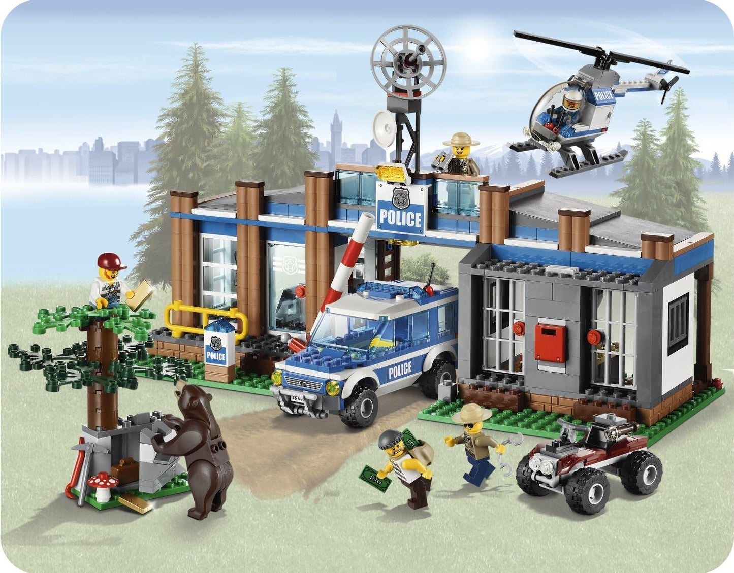 LEGO CITY Forest Police Station with Helicopter & 5 Minifigures