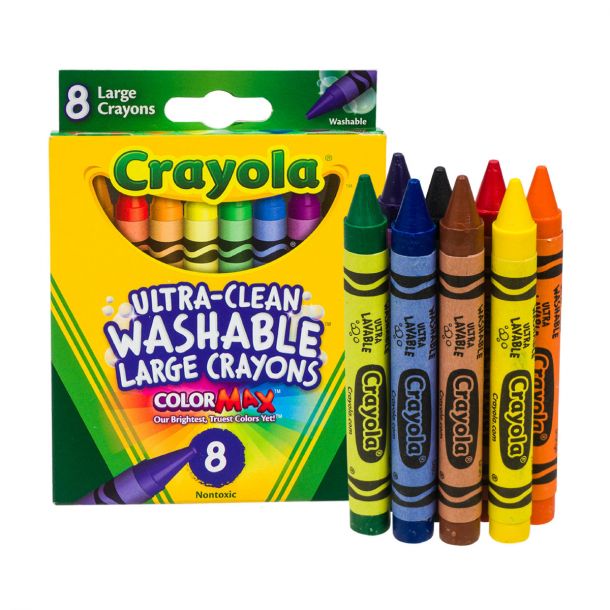 Crayola 8 Count Ultra Clean Washable Large Crayons Color Max (Pack of 3)