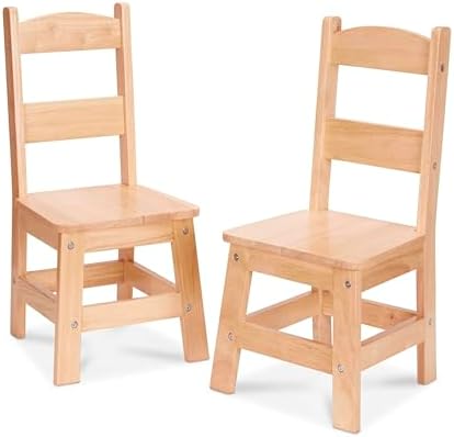 Melissa & Doug Melissa Doug Wooden Chairs Set of 2 - Blonde Furniture for Playroom Wooden