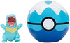 Pokemon Clip N Go Pokeball 5 cm Totodile Battle Figure - Attachable to Belt - New 2022 -