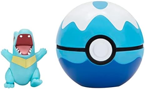 Pokemon Clip N Go Pokeball 5 cm Totodile Battle Figure - Attachable to Belt - New 2022 -