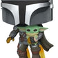 Funko Pop Star Wars The Mandalorian - Mandalorian Flying with The Child Grey