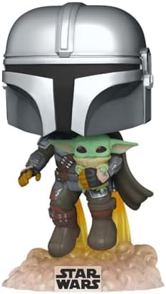 Funko Pop Star Wars The Mandalorian - Mandalorian Flying with The Child Grey