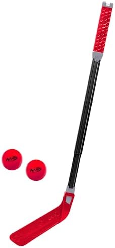 NERF Flexplay Hockey Stick Ball Set - Indoor Outdoor Street Hockey Set - Adjustable