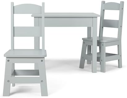 Melissa & Doug Melissa Doug Solid Wood Table and 2 Chairs Set - Light Finish Furniture
