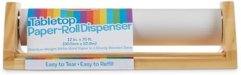 Melissa & Doug Melissa Doug Wooden Tabletop Paper Roll Dispenser With White Bond Paper 12