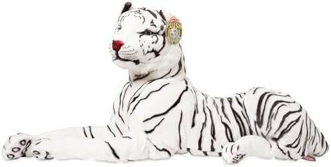 Melissa & Doug Melissa Doug Giant Siberian White Tiger - Lifelike Stuffed Animal over 5 feet long - Extra Large Plush