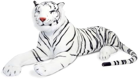 Melissa & Doug Melissa Doug Giant Siberian White Tiger - Lifelike Stuffed Animal over 5 feet long - Extra Large Plush