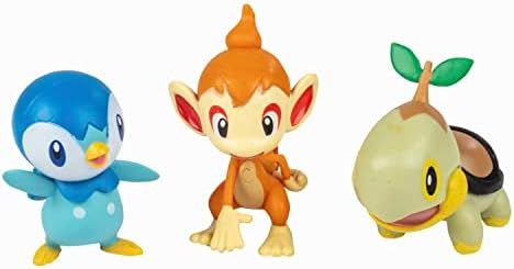 Pokemon Battle Figure Toy Set 6 Pieces - 2 Pichu Yamper Turtwig Piplup Chimchar Deino -