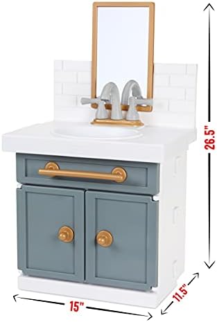 Little Tikes First Bathroom Sink with Real Working Faucet Pretend Play for 12 Bathroom