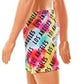 Barbie Ken Beach Doll with Blond Hair Dressed in Colorful Los Angeles-Print Swim Trunks