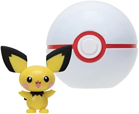 Pokemon PKW2659 - Clip'n'Go Pokeball - Pichu Premier Ball Official Pokeball with Detailed