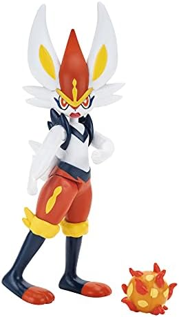Pokemon Magmortar Battle Feature Figure - 4.5-Inch Magmortar Battle Figure with Fireball