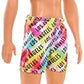 Barbie Ken Beach Doll with Blond Hair Dressed in Colorful Los Angeles-Print Swim Trunks