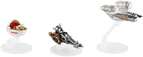 Mattel Hot Wheels Star Wars Starships 3-Pack Die-Cast Vehicles Inspired By The Mandalorian