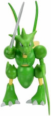 Pokemon SCYTHER Battle Feature Figure - 4.5-Inch Scyther Battle Figure with Chop Attack