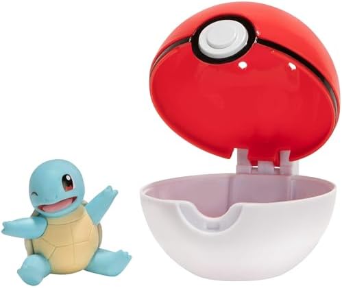 Pokemon Official Squirtle Clip and Go Comes with Squirtle Action Figure and Poke Ball