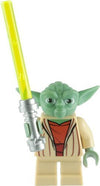 Lego Star Wars: Master Yoda Minifigure With Green Lightsaber