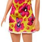 Barbie Doll Blonde Wearing Yellow and Pink Floral Dress