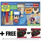Melissa & Doug Melissa Doug Deluxe Tool Belt Wooden 1 Scratch Art Mini-Pad Bundle 05174