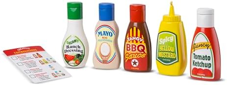 Melissa & Doug Melissa Doug 5-Piece Favorite Condiments Play Food Set Play Ketchup and