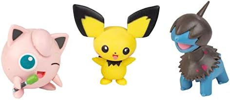 Pokemon Battle Figure Toy Set 6 Pieces - 2 Pichu Yamper Turtwig Piplup Chimchar Deino -