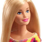 Barbie Doll Blonde Wearing Yellow and Pink Floral Dress