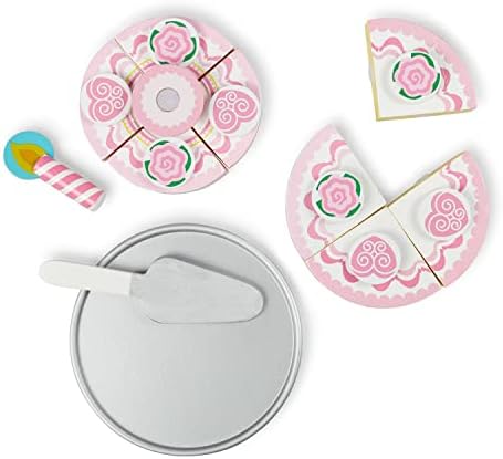 Melissa & Doug Melissa Doug Triple-Layer Party Cake Wooden Play Food Set - Birthday Cake