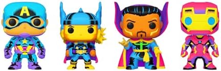 Funko Pop Marvel Blacklight - Captain America - 4PK - Marvel Comics - Vinyl Figure - - s