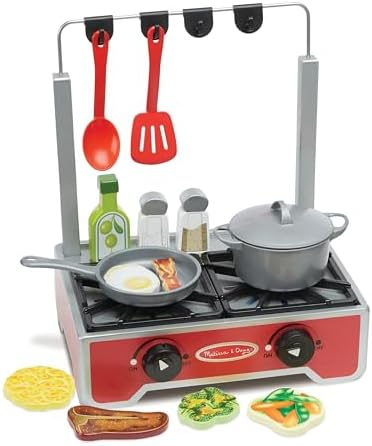 Melissa & Doug Melissa Doug 19-Piece Deluxe Wooden Cooktop Set with Wooden Play Food